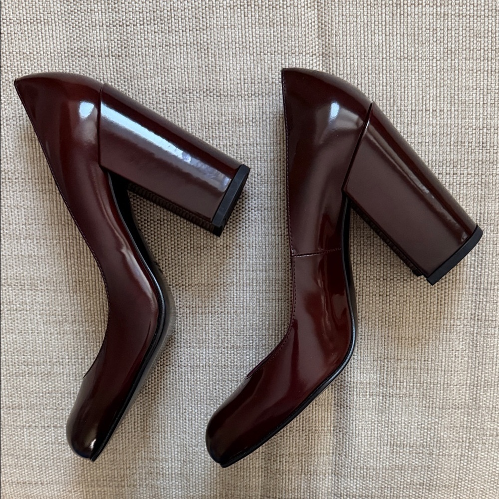 Stuart Weitzman Moda Pump Cordovan Burgundy Mirror Leather Shoes NWOB - Picture 5 of 14